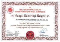 Alkan Teknoloji, MSB AFGM'nin Onaylı Tedarikçilerinden biri olmuştur.