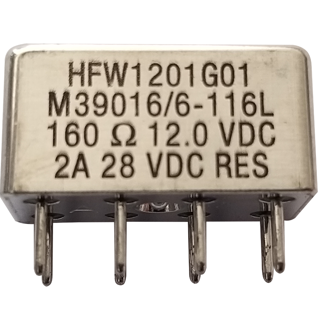 2-1617030-6 HFW1201G01 M39016/6-116L 12V DPDT Half-Size Relay